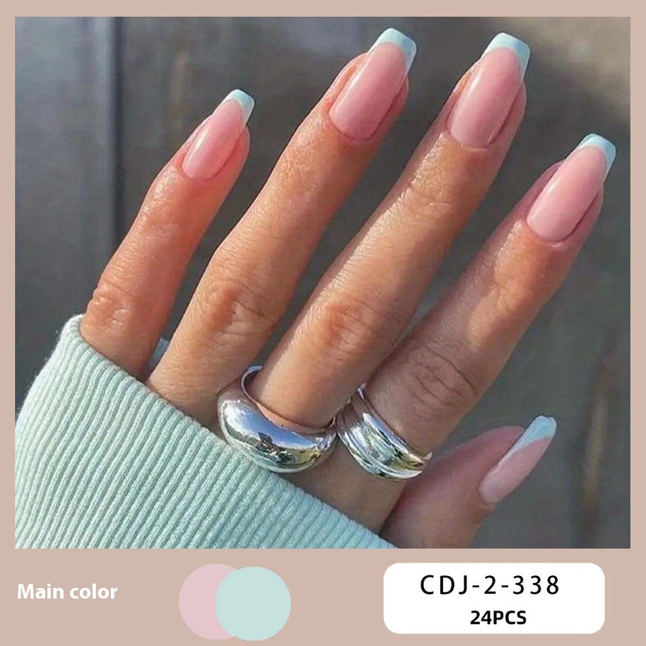 Candy Color Press On Nails - European & French Style Set