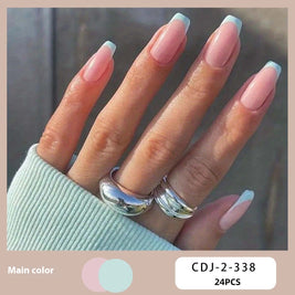 Candy Color Press On Nails - European & French Style Set