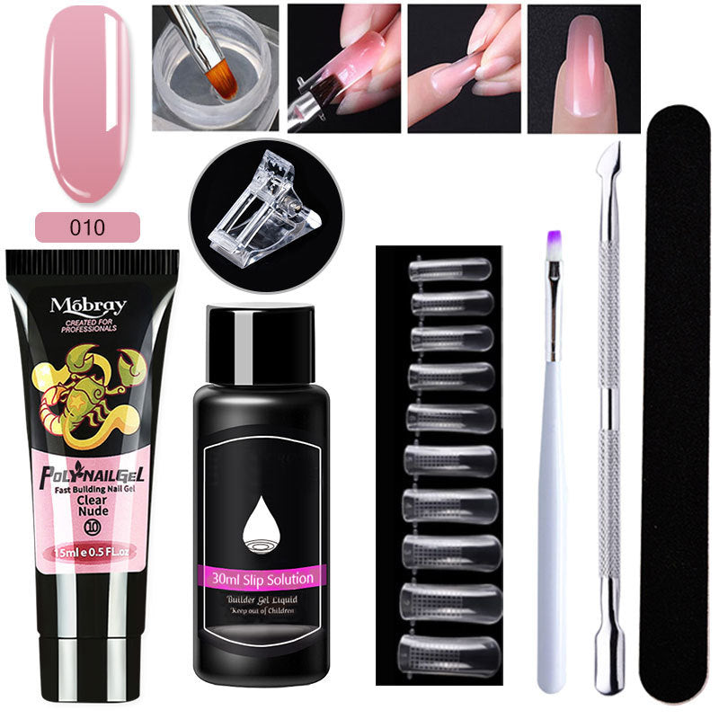7-Piece Nail Extender Kit - UV/LED Crystal Resin Set