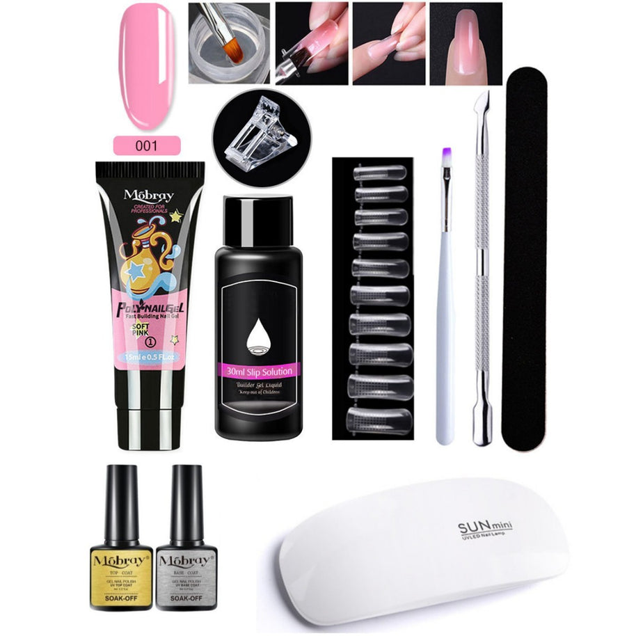 7-Piece Nail Extender Kit - UV/LED Crystal Resin Set