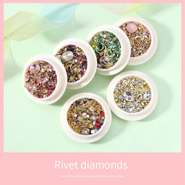 New Nail Art Decorations - Metallic Diamond Studs