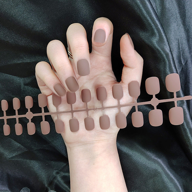 Starry Sky Matte Nails - Short Round Fake Nail Set