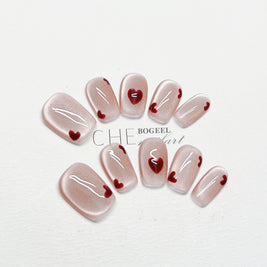 Cat Eye White Short Square Press On Nails
