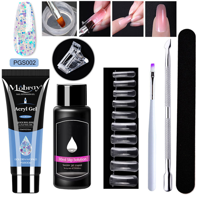 7-Piece Nail Extender Kit - UV/LED Crystal Resin Set