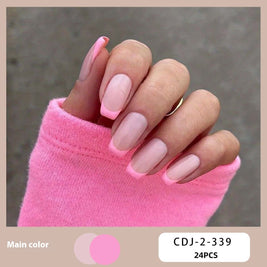 Candy Color Press On Nails - European & French Style Set