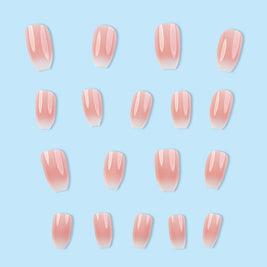 Pink & White Gradient Nails – Plaid Ballet Press-On Set