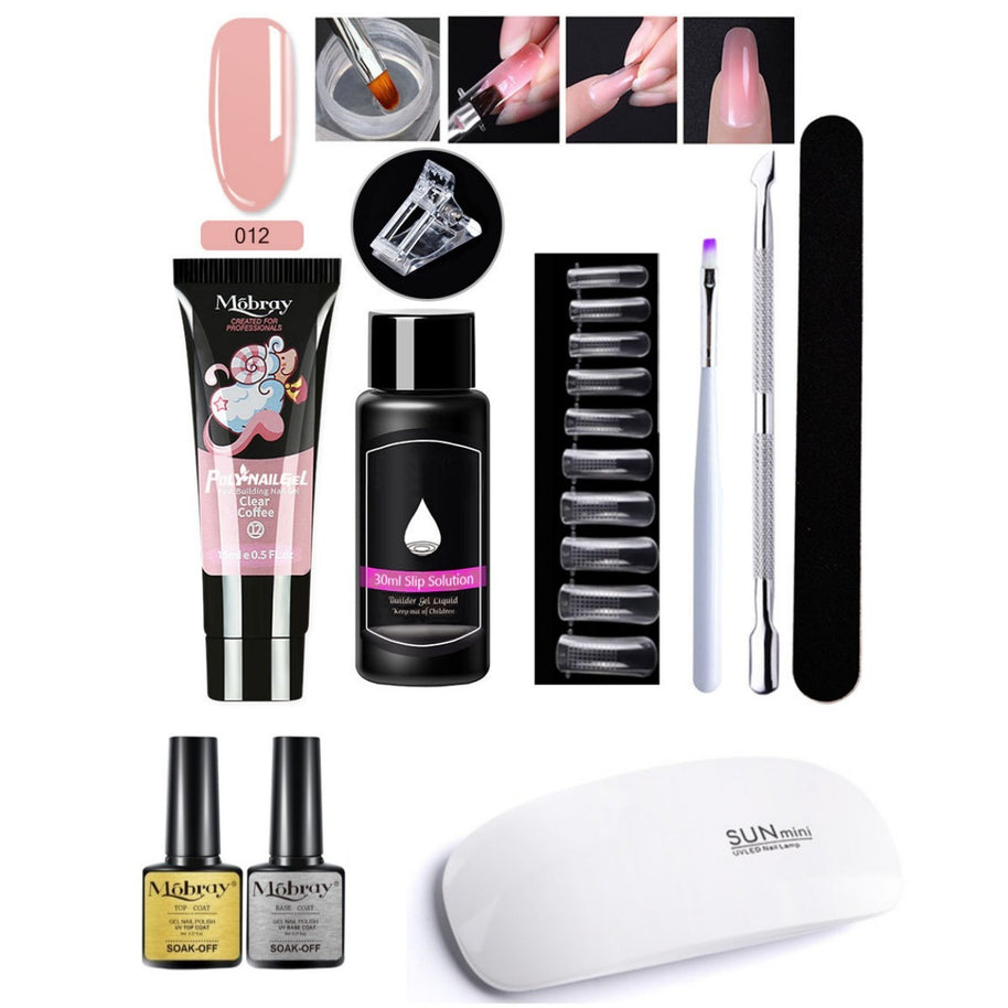 7-Piece Nail Extender Kit - UV/LED Crystal Resin Set