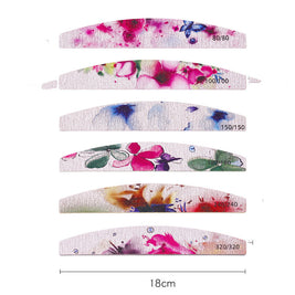 Nail Rubbing Strips for Manicures – 6-Piece Flower Design PS Nail Buffers