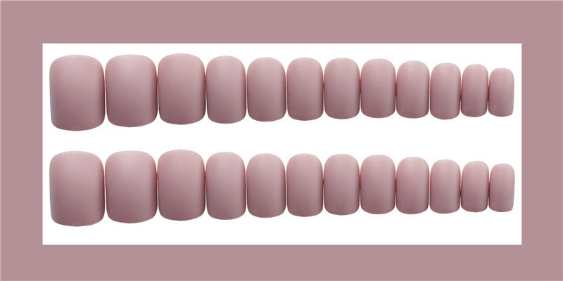 Frosted Grey Short Square Press On Nails