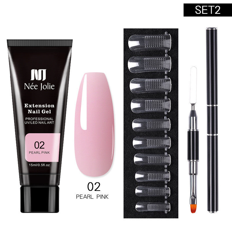 Nail Extension Glue Kit – Phototherapy Gel + Brush + Fake Film