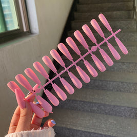 Matte Coffin False Nails - 24pcs Multi-Color Ballet Nail Set