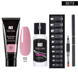 Nail Extension Glue Kit – Phototherapy Gel + Brush + Fake Film