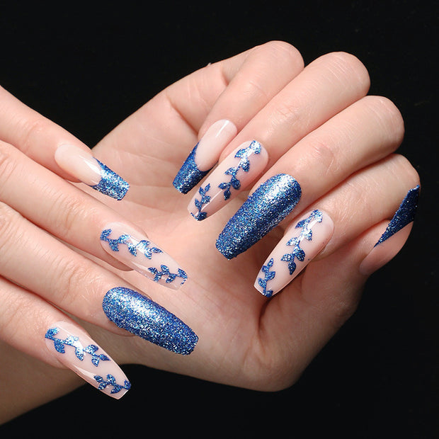 Blue Onion Pink Ballet Nails - Coffin French Manicure Press On Set
