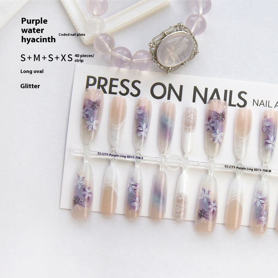 Chinese Style Almond Nails - Traditional Butterfly Nail Art Set
