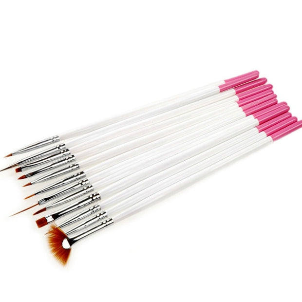 Complete Nail Art Pen Collection - 12 Specialty Brushes for All Nail Techniques
