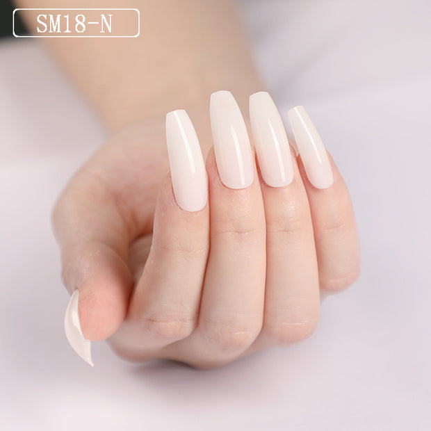 Long Ballet Press On Nails - Solid Color False Nails Set