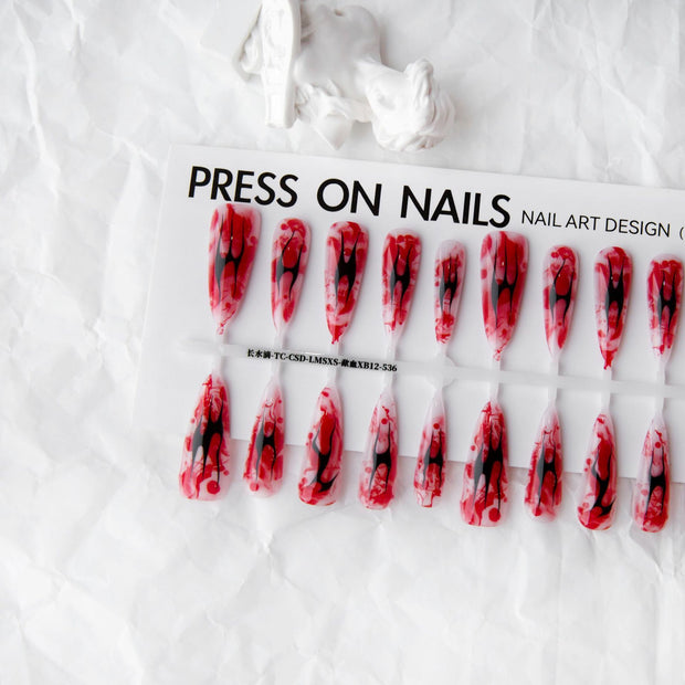 Long Water Drop Nail Tips - Glossy & Matte Finish Options
