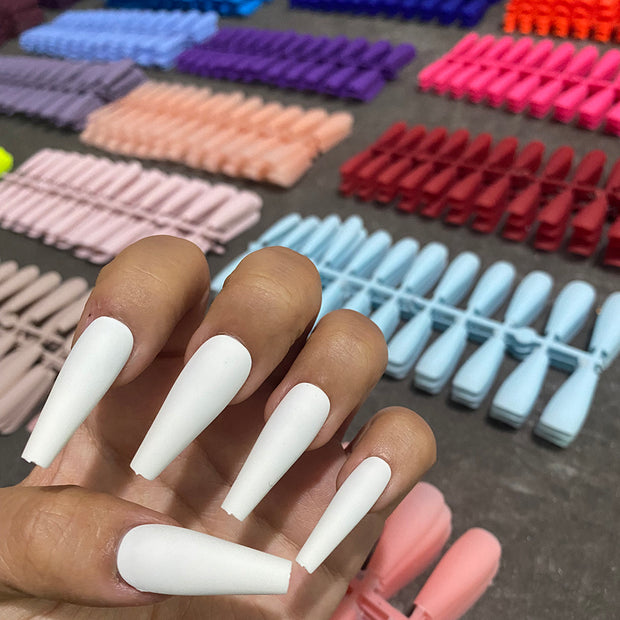Matte Coffin False Nails - 24pc Multi-Color Ballet Nail Set
