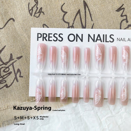 Matte & Glossy Almond Nails - Chinese Butterfly Nail Art
