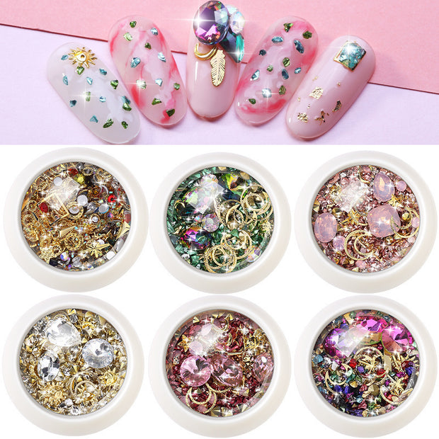 New Nail Art Decorations - Metallic Diamond Studs
