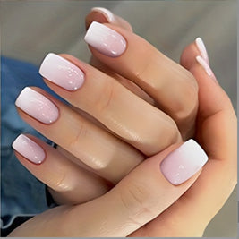 Candy Color Press On Nails - European & French Style Set