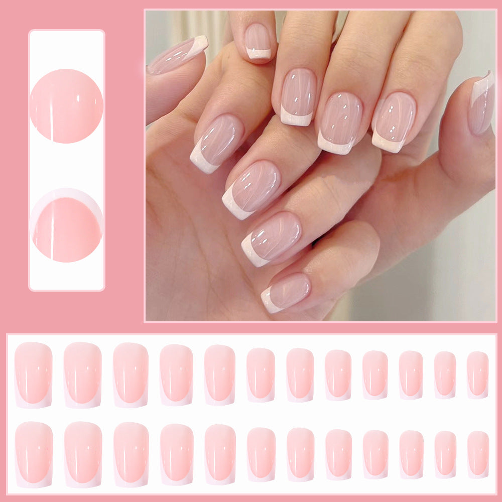 24 Piece Square Press On Nails Pink - Ready to Wear Fake Nail
