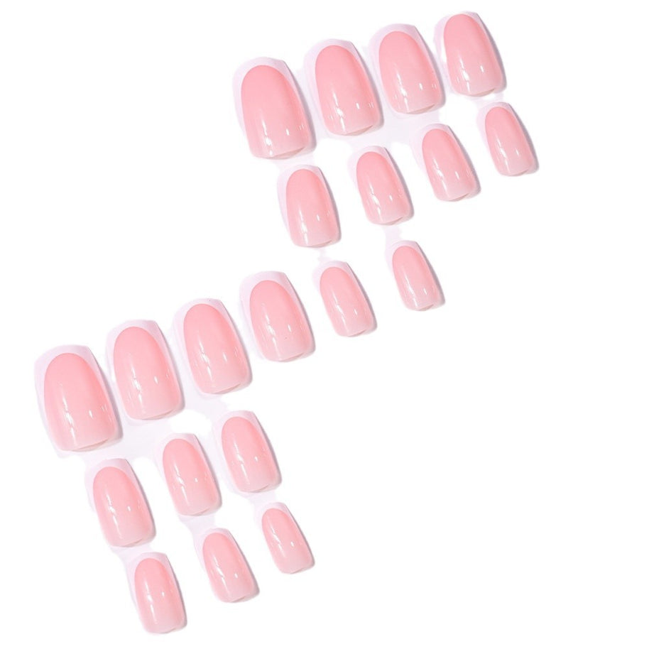 24 Piece Square Press On Nails Pink - Ready to Wear Fake Nail