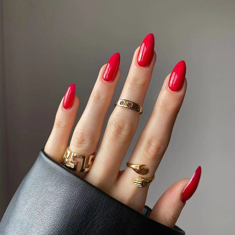 Wear Armor Mid-Length Nails - Solid Color Drop Shape Set