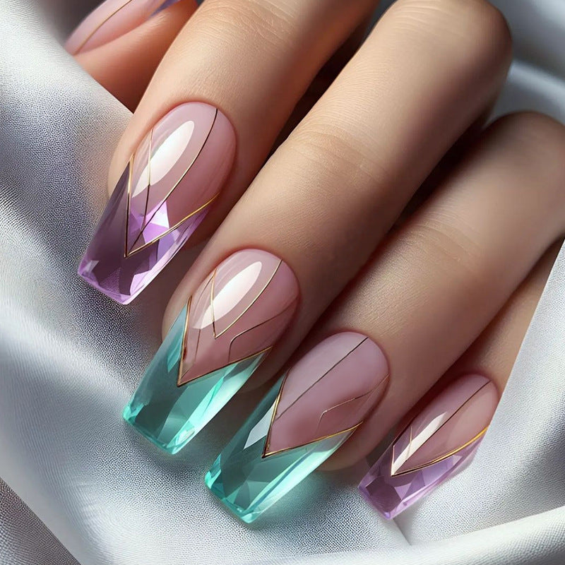 European Style Nail Tips - Glossy French Ombre Design