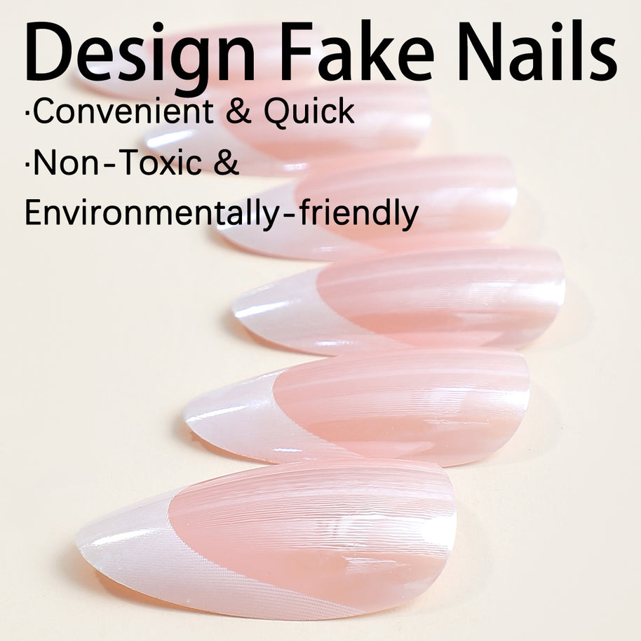 Wearable French Nails - Electroplated White Tip Set