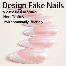 Wearable French Nails - Electroplated White Tip Set