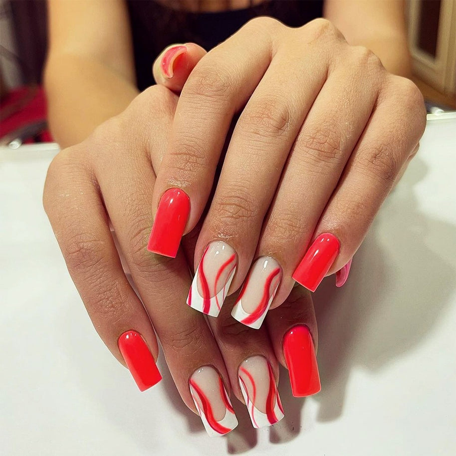 Candy Color Press On Nails - European & French Style Set