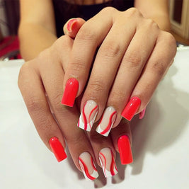 Candy Color Press On Nails - European & French Style Set