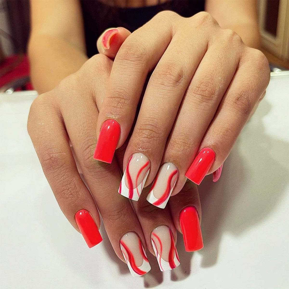 Candy Color Press On Nails - European & French Style Set