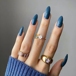 Wear Armor Mid-Length Nails - Solid Color Drop Shape Set