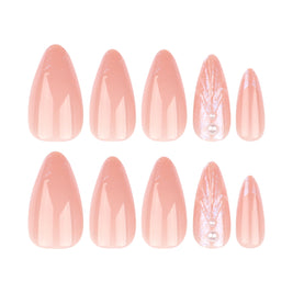 3D Shell Almond Nails - Nude European Style False Nails