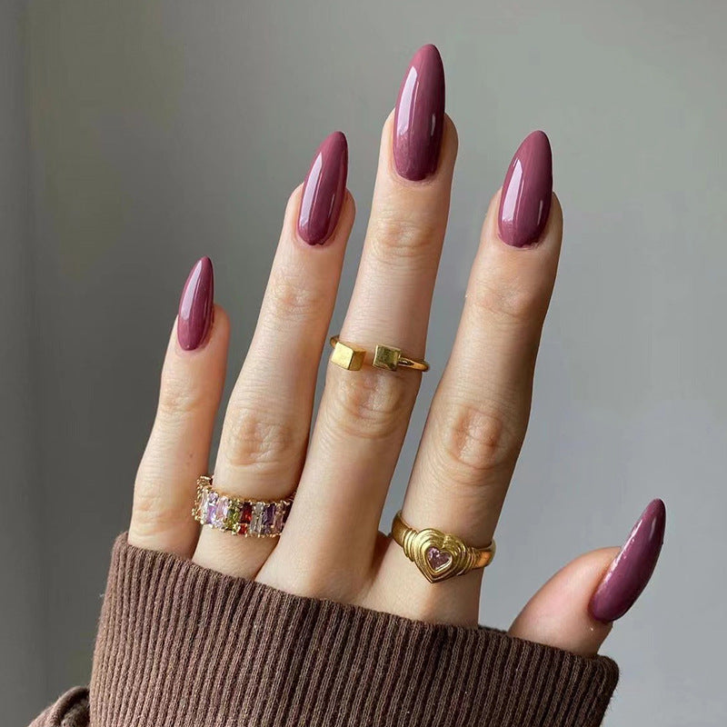 Wear Armor Mid-Length Nails - Solid Color Drop Shape Set