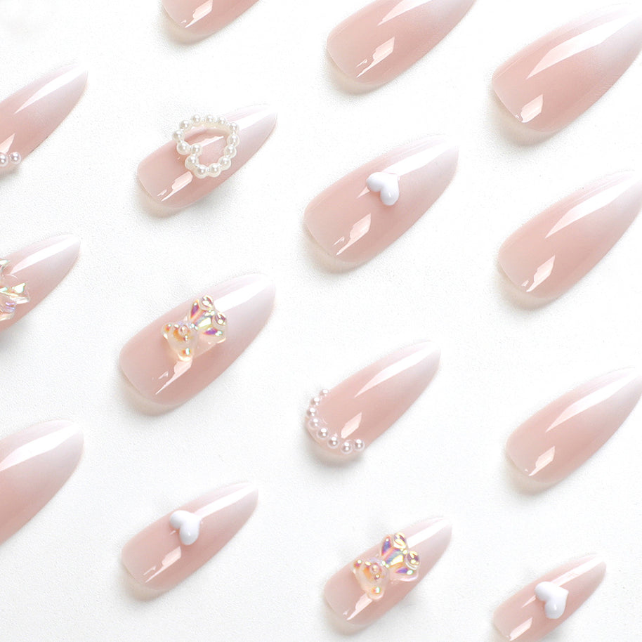 Gradient French Tip Nails - Sweet Love Design 24PC Set