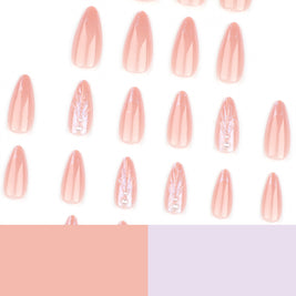 3D Shell Almond Nails - Nude European Style False Nails