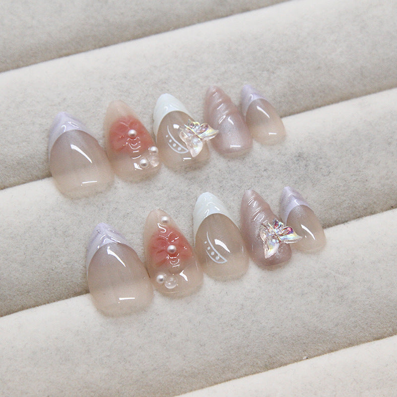 Wearable Nail Art - Flashing 3D Butterfly Tips