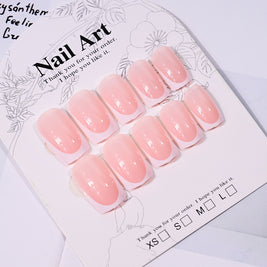 24 Piece Square Press On Nails Pink - Ready to Wear Fake Nail