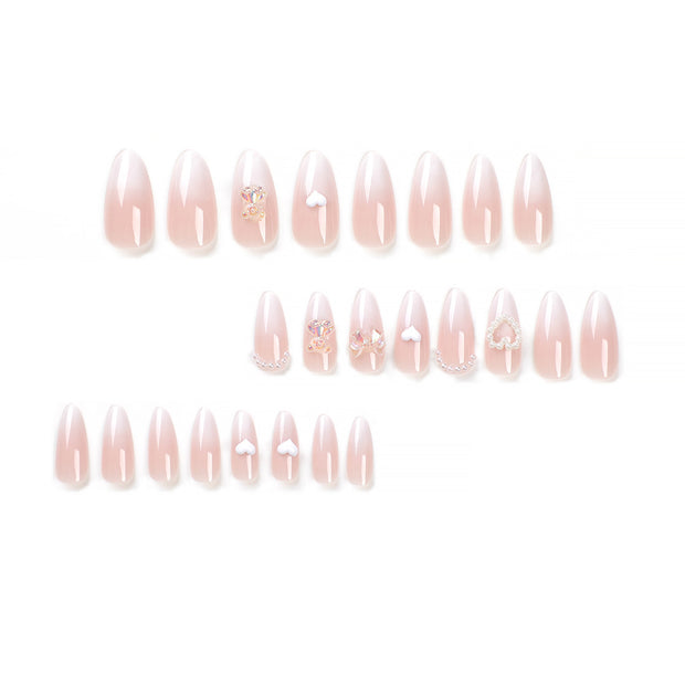 Gradient French Tip Nails - Sweet Love Design 24PC Set