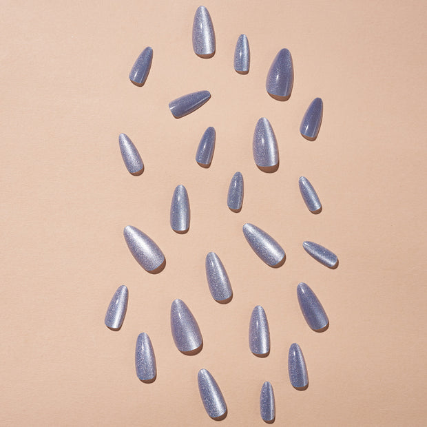 Purple Cat's Eye Press-On Nail - Waterproof Wearable Armor Set