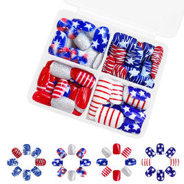 Independence Day Nails - Glitter Red & Blue Combo