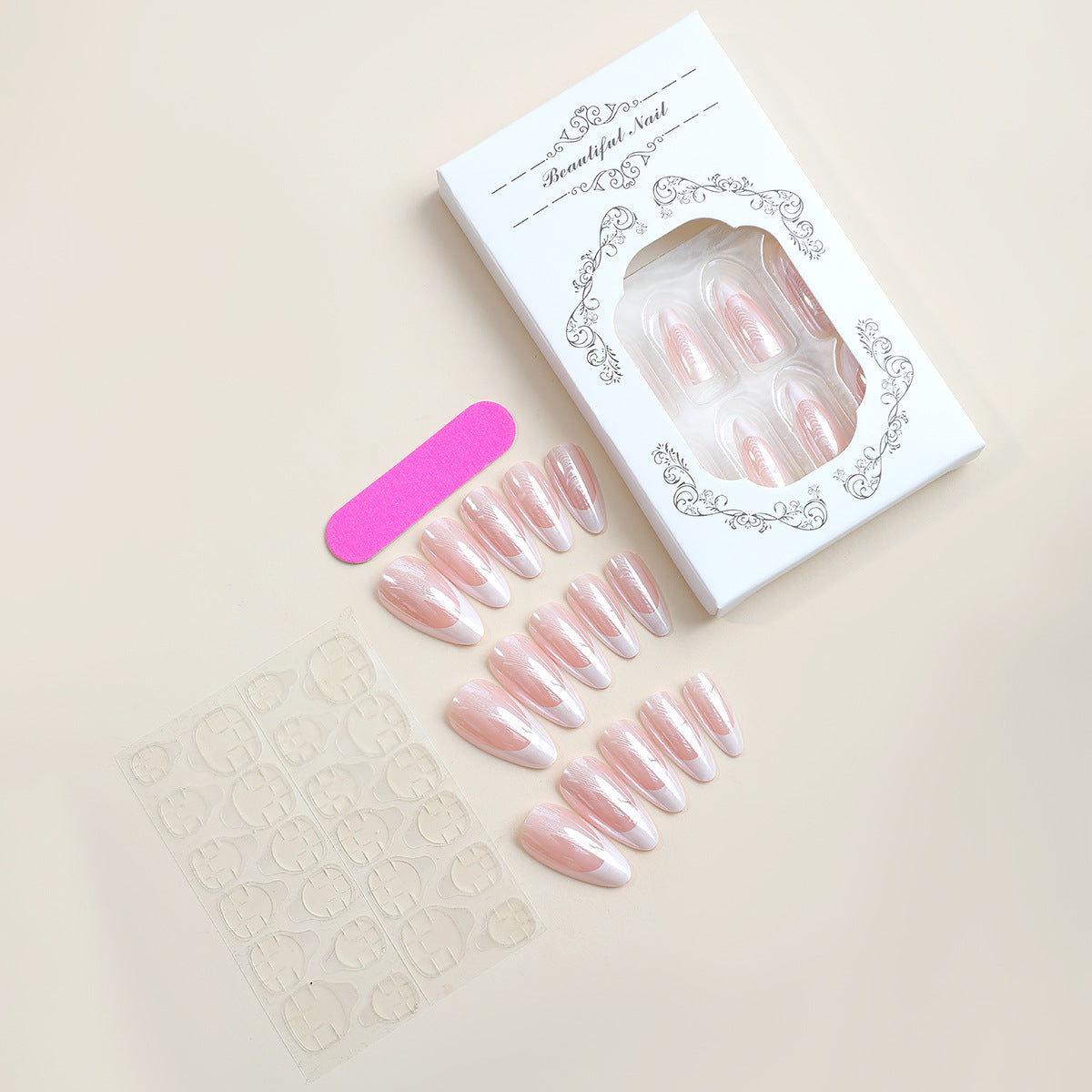 Wearable French Nails - Electroplated White Tip Set