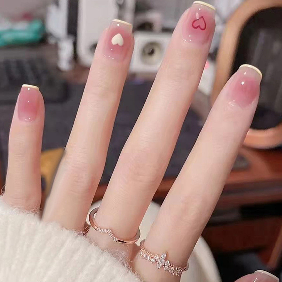 Candy Color Press On Nails - European & French Style Set