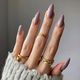 Wear Armor Mid-Length Nails - Solid Color Drop Shape Set
