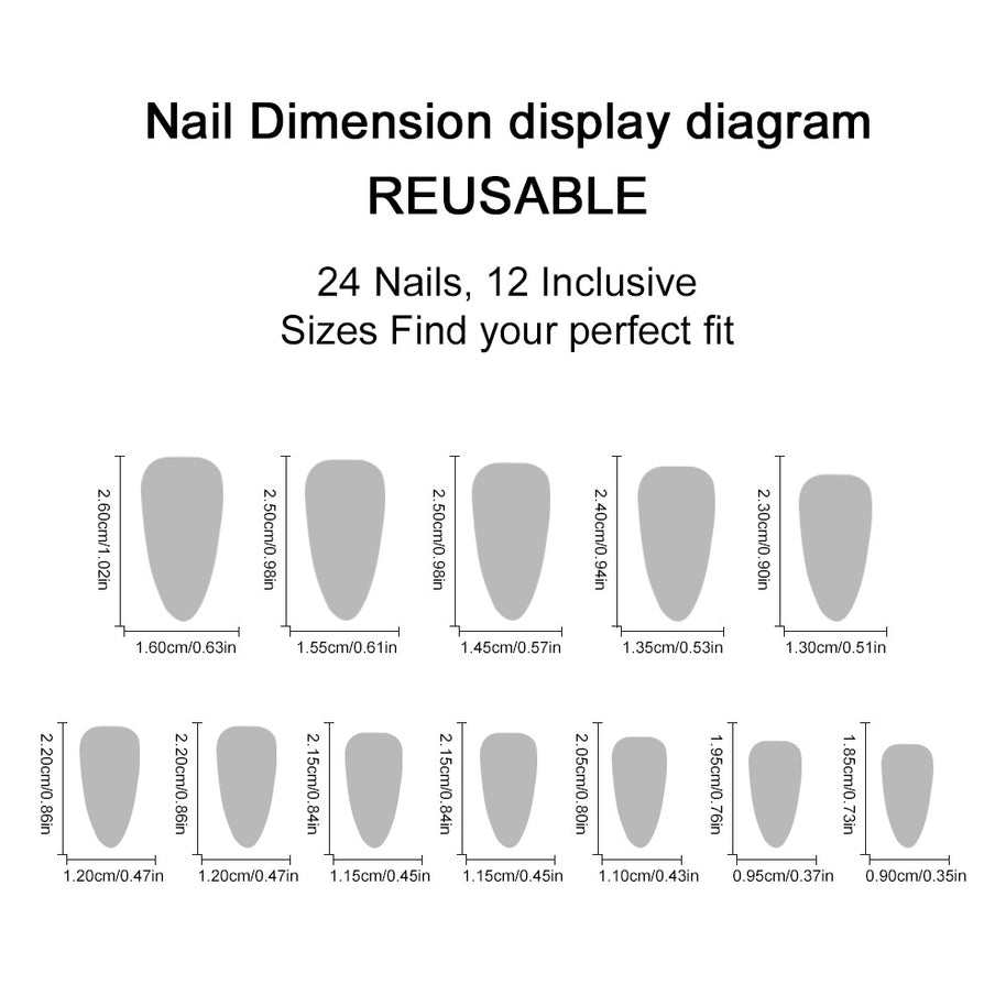 Milky White Almond Nails - Sweet Love Design Press-On Set