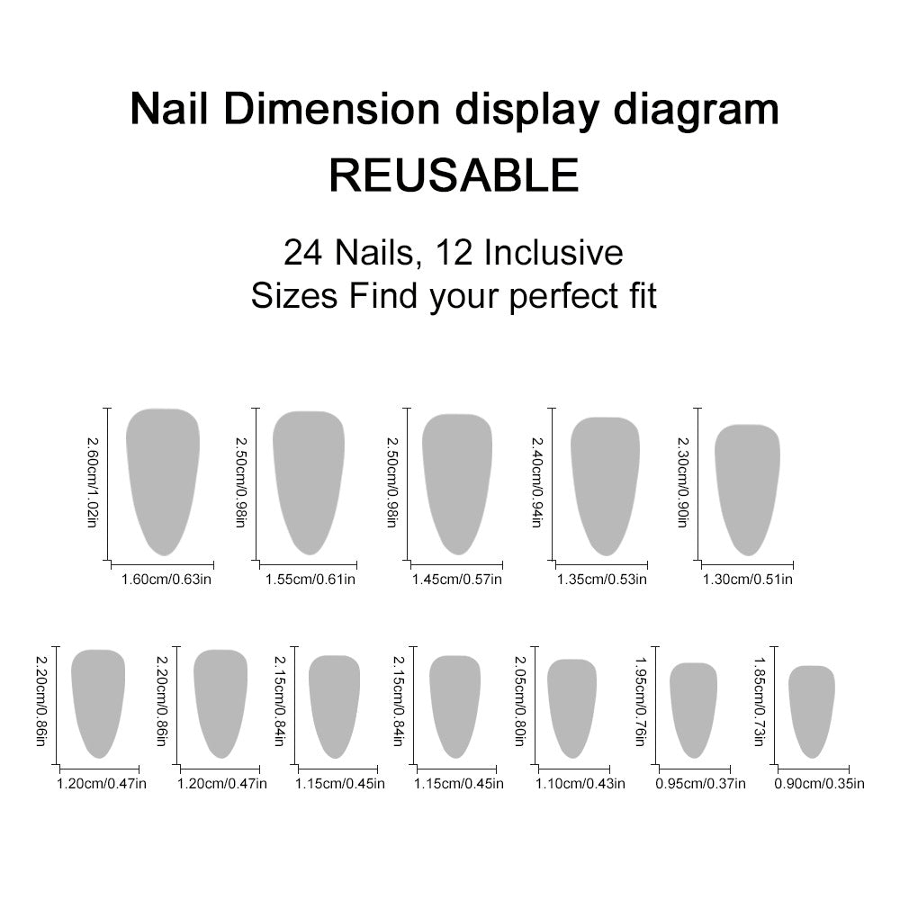 Milky White Almond Nails - Sweet Love Design Press-On Set