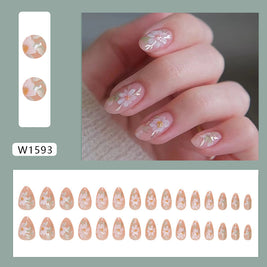 Short Almond Nail Patches - Sweet & Fresh Design